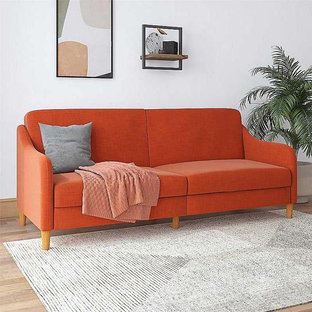 Jasper Linen Coil Futon - Orange on Productcaster.