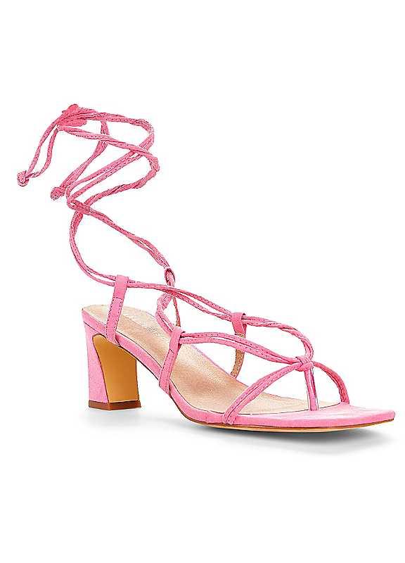 Kaleidoscope Pink Rose Lace-Up Sandals - Size 3 on Productcaster.