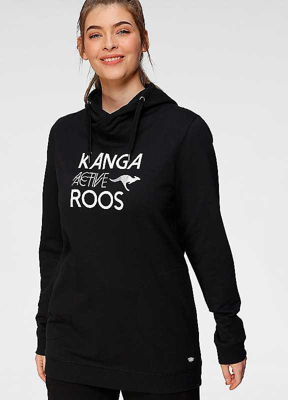 KangaROOS Logo Print Hoodie - Black - Size 14/16 on Productcaster.