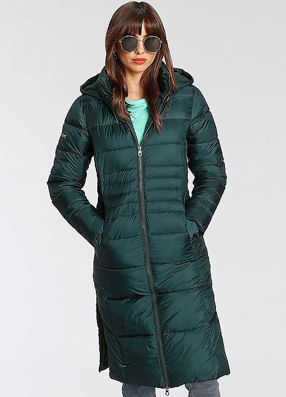 KangaROOS Long Quilted Coat - Dark Green - Size 12 on Productcaster.