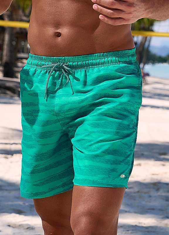 KangaROOS Printed Swim Shorts - Green Print - Size S on Productcaster.