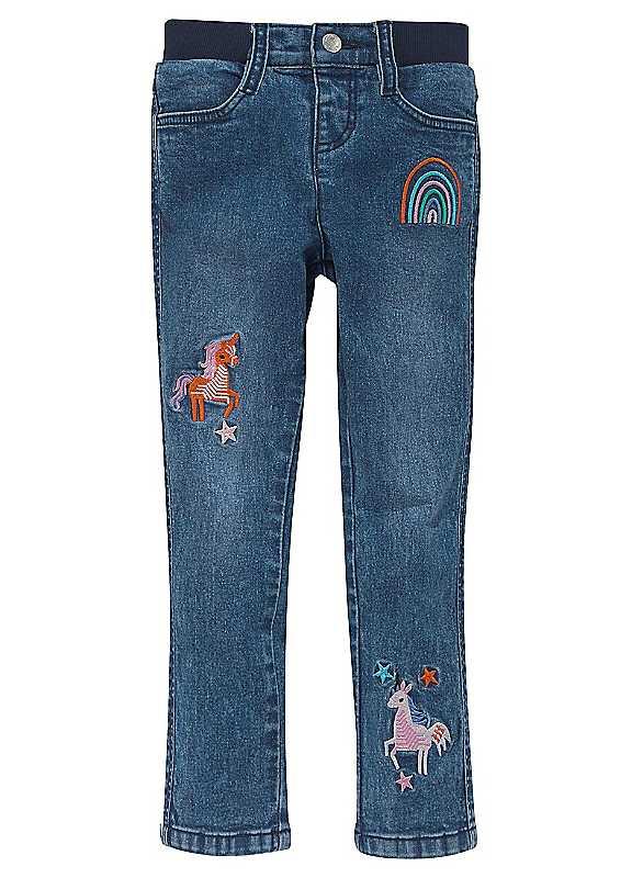 Kidsworld Embroidered Stretch Jeans - Blue Denim - Size 10Y on Productcaster.