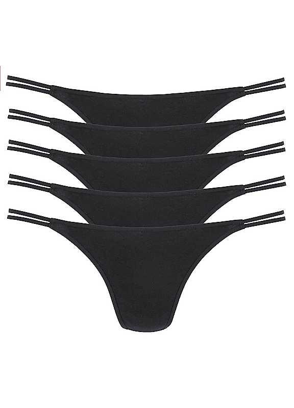 Ladies Pack of 5 Thongs - Colour Mix 1 - Size 18/20 on Productcaster.