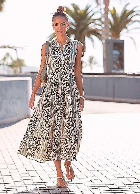 LASCANA Animal Print Maxi Dress - Multi Print - Size 10 on Productcaster.