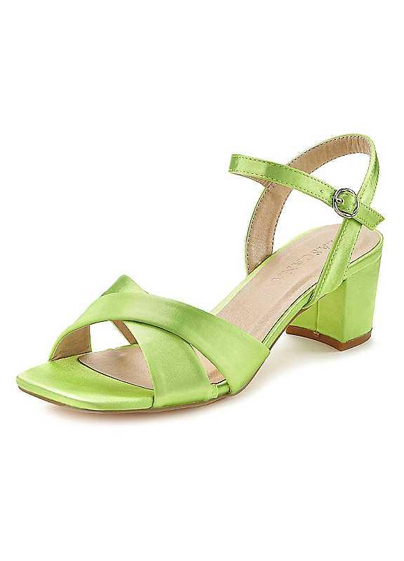 LASCANA Block Heel Sandals - Light Green - Size 8 on Productcaster.