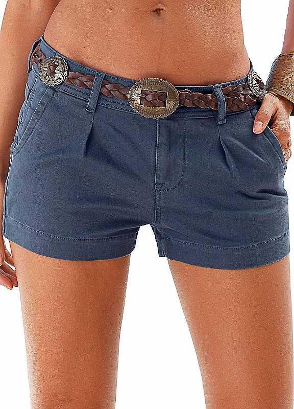 LASCANA Casual Cotton Shorts - Blue - Size 16 on Productcaster.