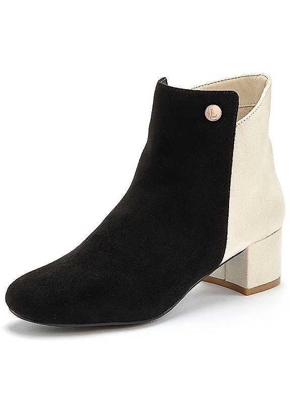 LASCANA Colourblock Ankle Boots - Black/Cream - Size 4 on Productcaster.