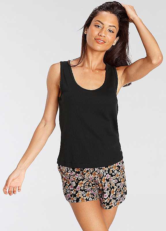 LASCANA Floral Shorts Pyjama Set - Black Floral - Size 18/20 on Productcaster.