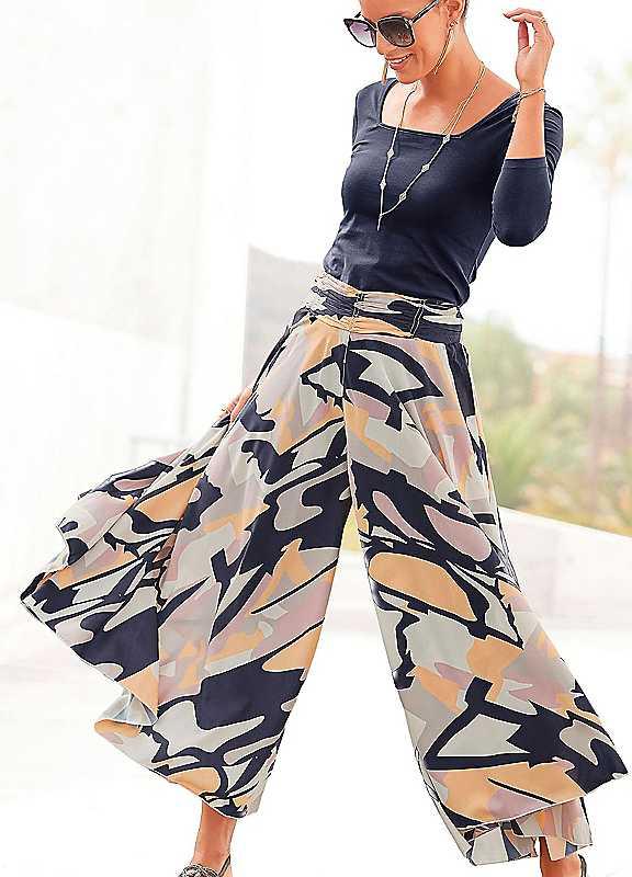 LASCANA Graphic Print Culottes - Size 10 on Productcaster.