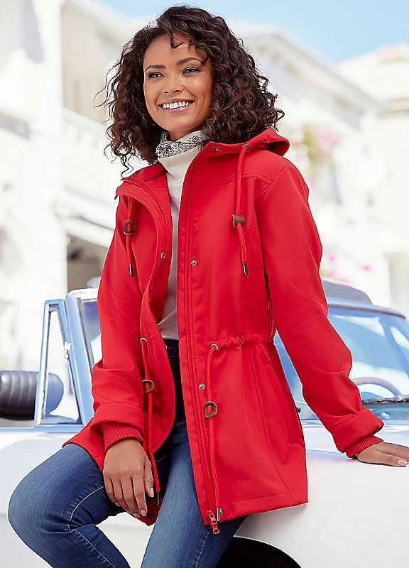 LASCANA Hooded Softshell Jacket - RED - Size 8 on Productcaster.