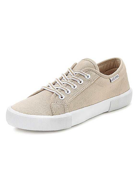 LASCANA Lace-Up Casual Trainers - Beige - Size 6 on Productcaster.