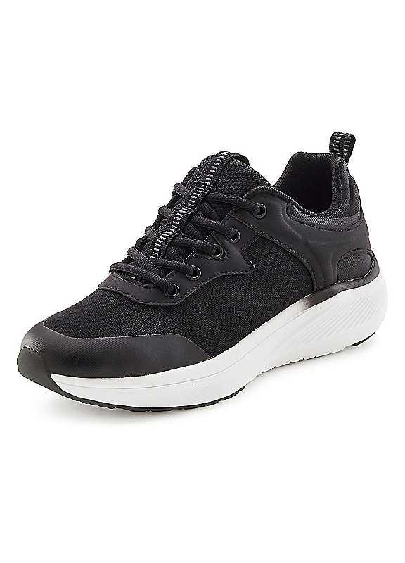 LASCANA Lace-Up Sport Trainers - Black - Size 6.5 on Productcaster.