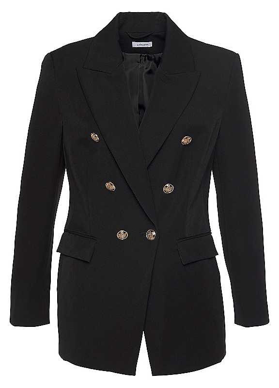 LASCANA Long Blazer - Black - Size 10 on Productcaster.