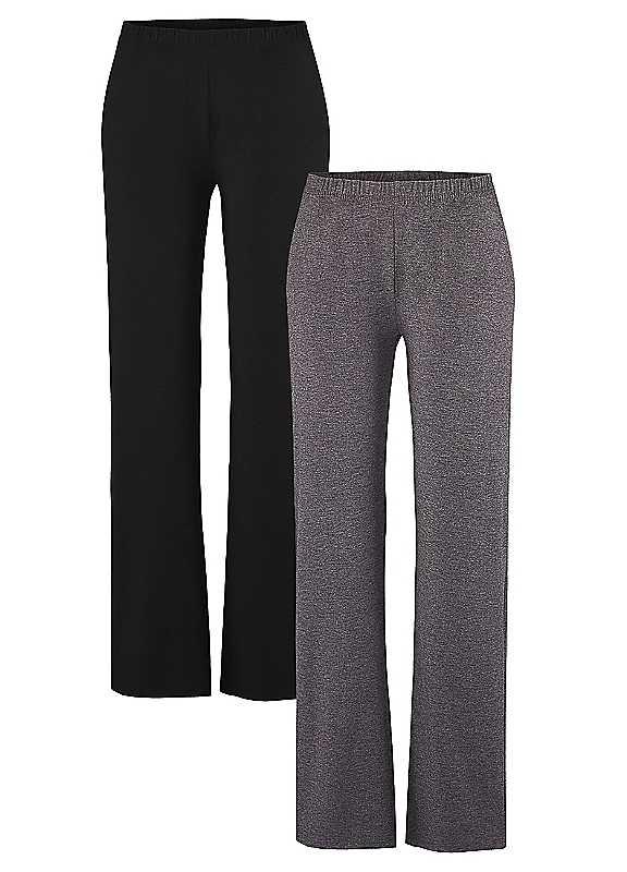 LASCANA Pack of 2 Leggings - Anthracite Marl / Black - Size 30/32 on Productcaster.