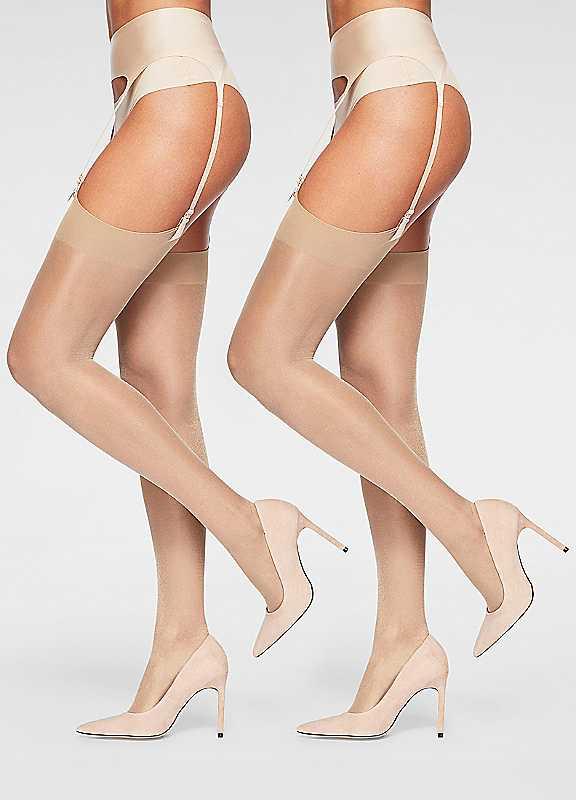 LASCANA Pack of 2 Stockings - Sunlight - Size 6/8 on Productcaster.