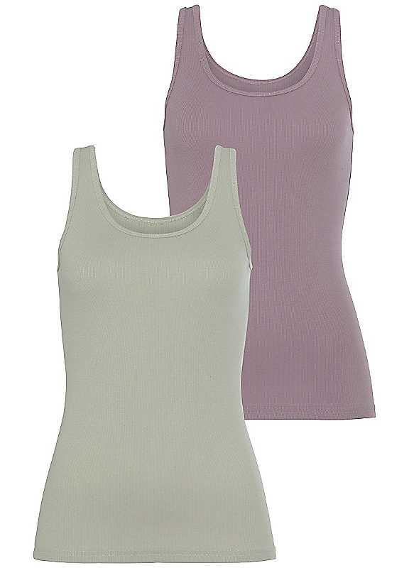 LASCANA Pack of 2 Vests - Colour Mix 1 - Size 18/20 on Productcaster.