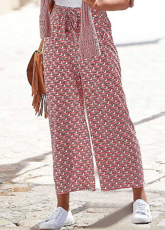 LASCANA Patterned Culottes - Red Print - Size 18 on Productcaster.