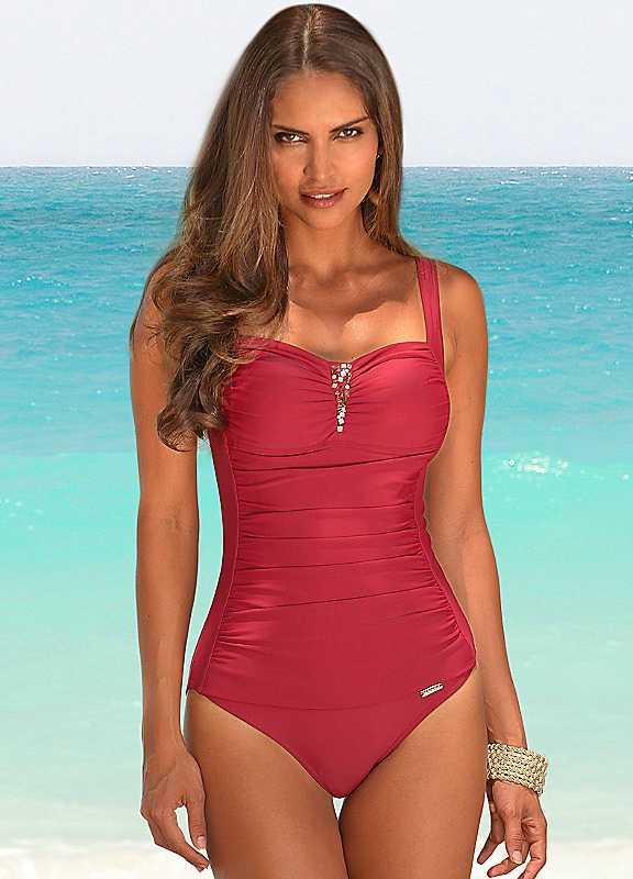 LASCANA Ruched Swimsuit - RED - Size 16B on Productcaster.