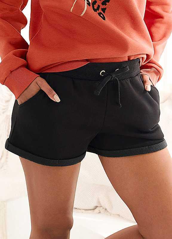 LASCANA Sweat Shorts - Black - Size 10/12 on Productcaster.