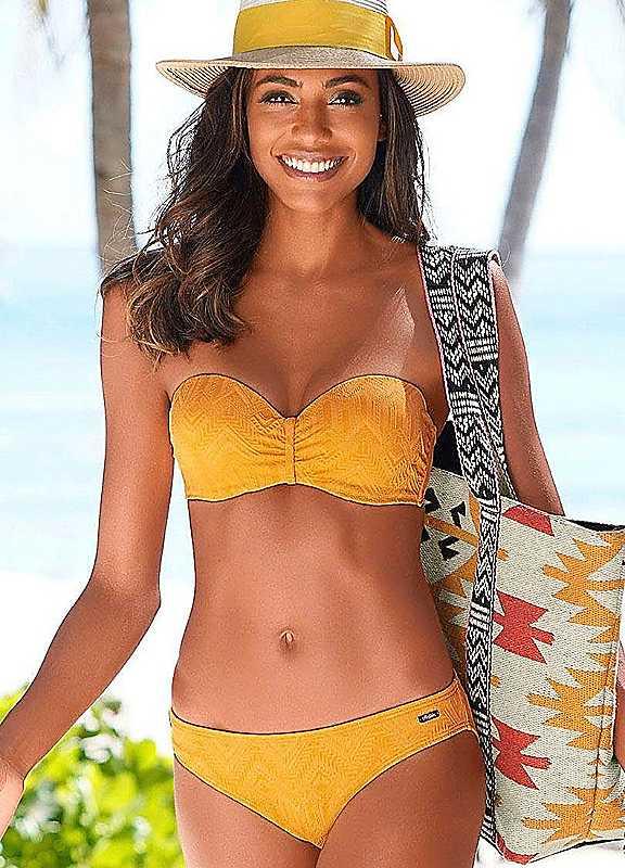 LASCANA Underwired Bandeau Bikini - Yellow - Size 6A on Productcaster.