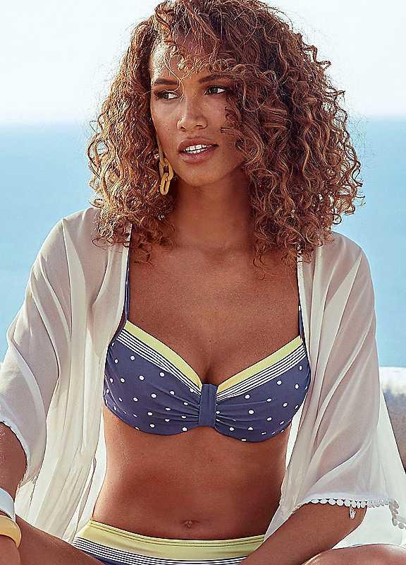 LASCANA Underwired Bikini Top - Blue - Size 12F on Productcaster.