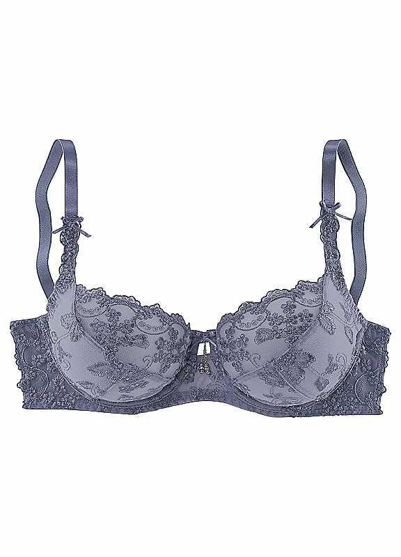 Plus Size LASCANA Underwired Bra - Silver - Size 46E on Productcaster.