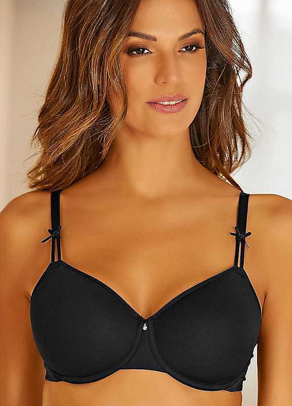 Plus Size LASCANA Underwired Minimiser Bra - Black - Size 34E on Productcaster.