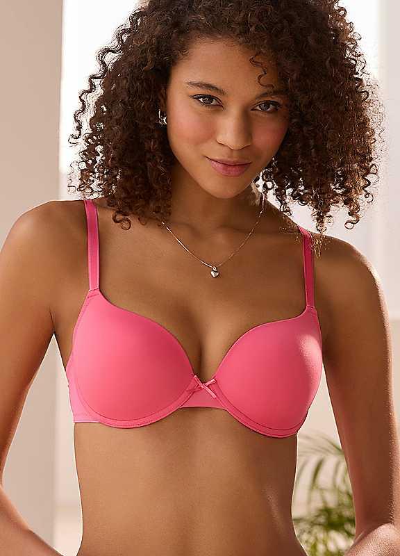 LASCANA Underwired T-Shirt Bra - Pink - Size 32DD on Productcaster.