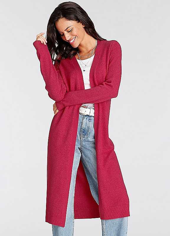 Plus Size Laura Scott Long Cardigan - Pink Marl - Size 6/8 on Productcaster.