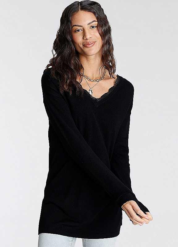 Plus Size Laura Scott Long Jumper - Black - Size 12 on Productcaster.