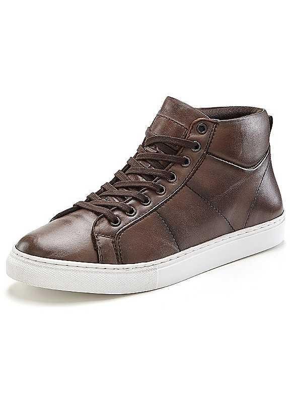 Le Jogger Hi-Top Leather Trainers - Brown - Size 7 on Productcaster.