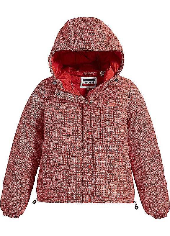 Levi's Hooded Packable Jacket - Orange Print on Productcaster.