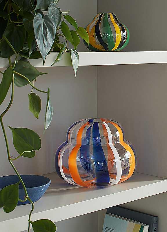 LSA Blue/Orange/White Folk Vase - Lime on Productcaster.