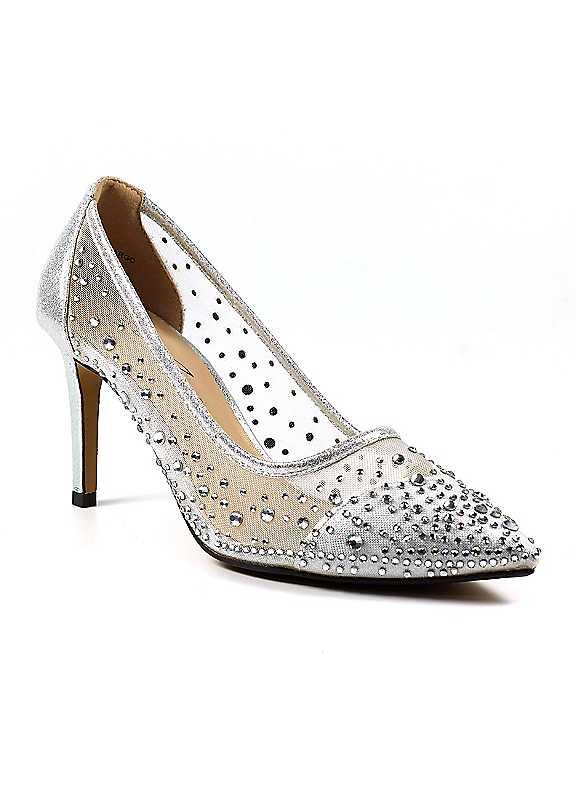 Lunar Argo Silver Mesh Court Shoes - Size 7 on Productcaster.