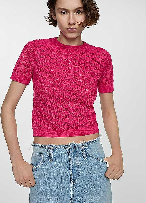 Mango Jumper Sito - Bright Pink - Size 12/L on Productcaster.