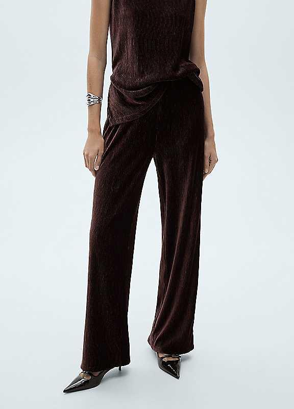 Mango Xmarte Trousers - Dark Red - Size 10/M on Productcaster.