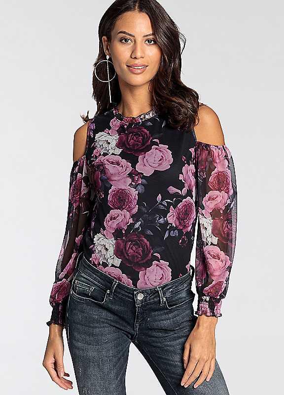 Melrose Cut-Out Floral Blouse - Black Floral - Size 8 on Productcaster.