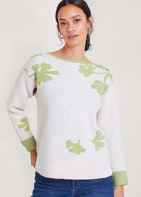 Monsoon Pia Pattern Jumper - Green - Size XLARGE on Productcaster.