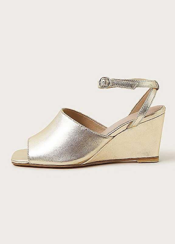 Monsoon Wedge Sandals - Gold - Size 40 on Productcaster.