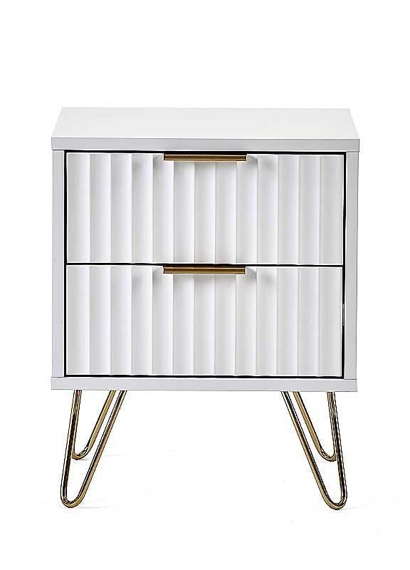 Murano 2 Drawer Bedside Cabinet - White on Productcaster.