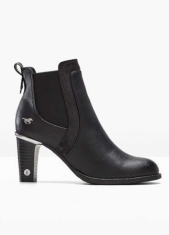 Mustang Faux Leather Ankle Boots - Black - Size 4 on Productcaster.