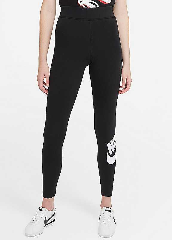 Nike Logo Print Leggings - Black - Size 2X/26 on Productcaster.