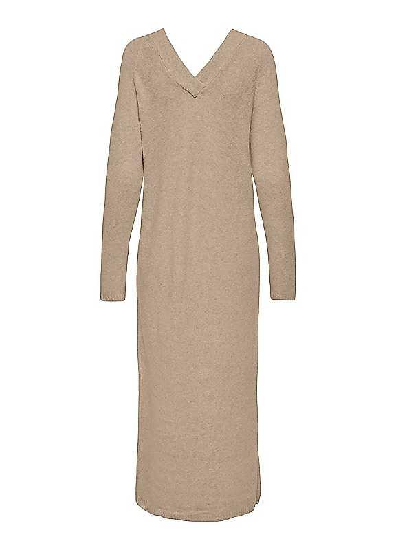 Only Knitted V-Neck Dress - Humus - Size XL on Productcaster.