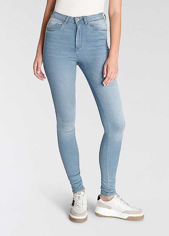 Only Roya High Waist Skinny Jeans - Light Blue - Size L/Regular on Productcaster.