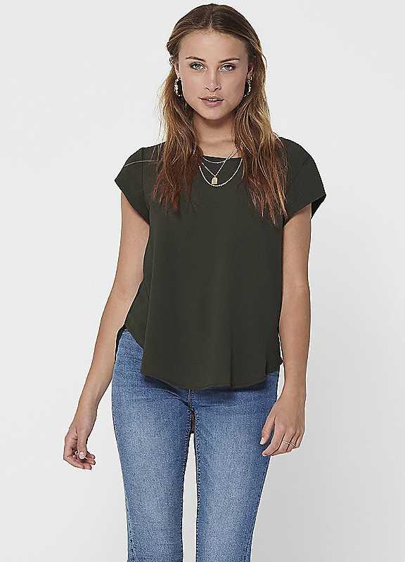 Only Short Sleeve Blouse - Green - Size 10 on Productcaster.