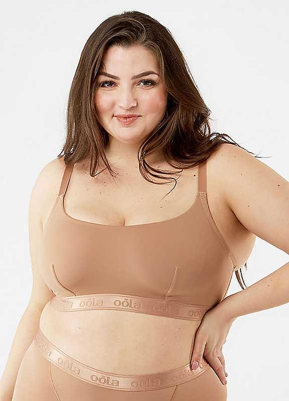 Plus Size Oola Hidden Underwired Bralette - Mocha - Size 40FF on Productcaster.