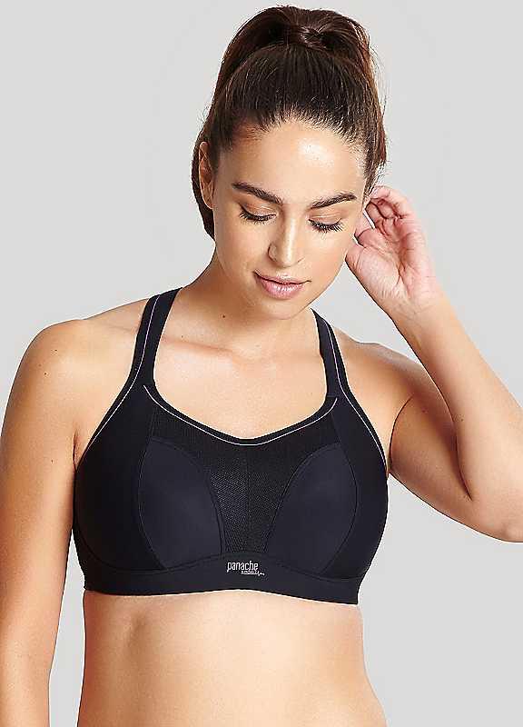 Panache Non-Wired Sports Bra - Black - Size 36E on Productcaster.