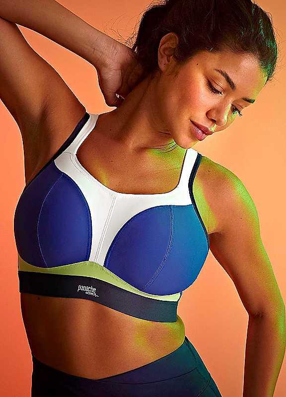 Panache Sport Non-Wired Sports Bra - Blue - Size 30FF on Productcaster.