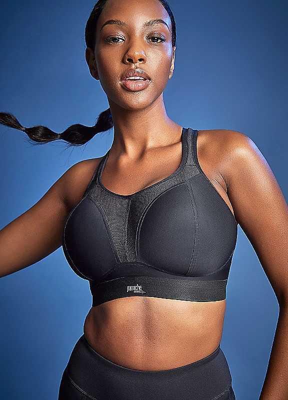 Panache Sport Non Wired Sports Bra - Black - Size 36DD on Productcaster.