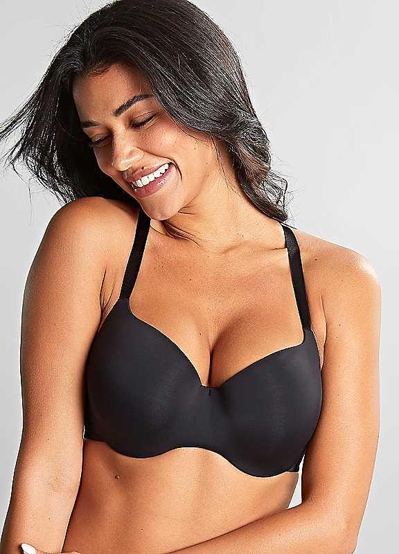 Panache Underwired 365 T-Shirt Bra - Black - Size 38H on Productcaster.